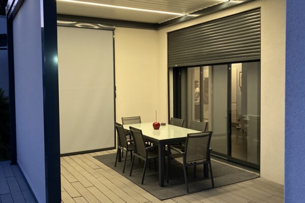 Pergolas bioclimatique avec éclairage led