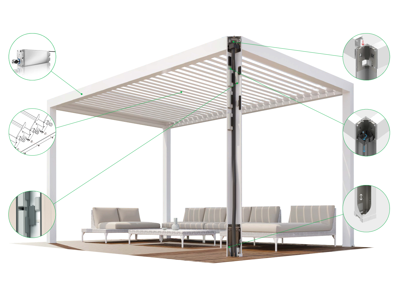 Pergolas bioclimatique blanche