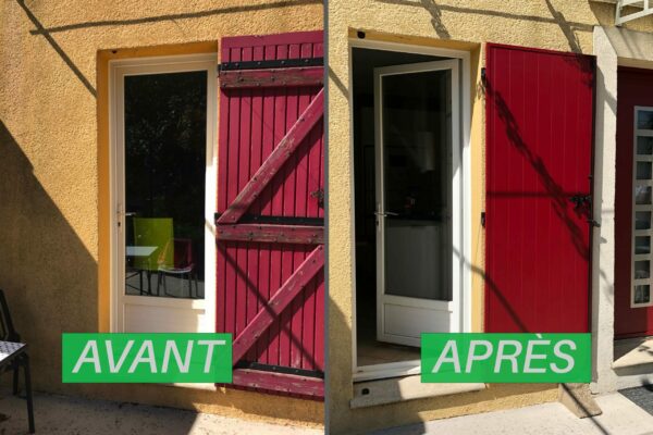 Changement volet battant 1 vantail rénovation avant après