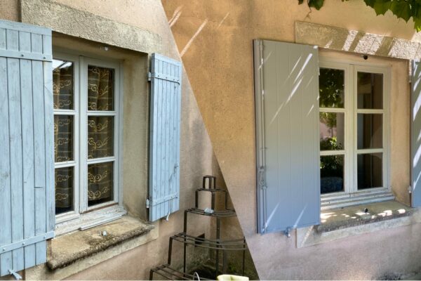 Changement volet battant rénovation avant après