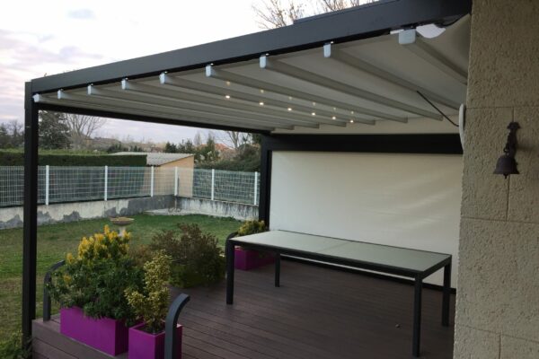 pergola a toile retractable aluminium sur mesure gibus