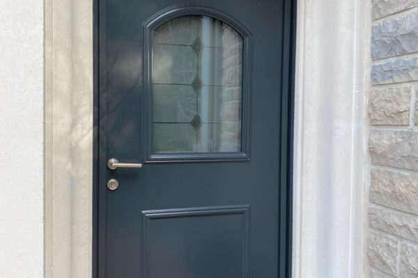 Porte d'entrée aluminium gris anthracite